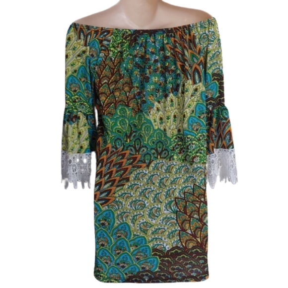 WinWin Half Sleeve Crochet Lace Off the Shoulder Tunic Size Women's Small/Medium - Picture 2 of 10